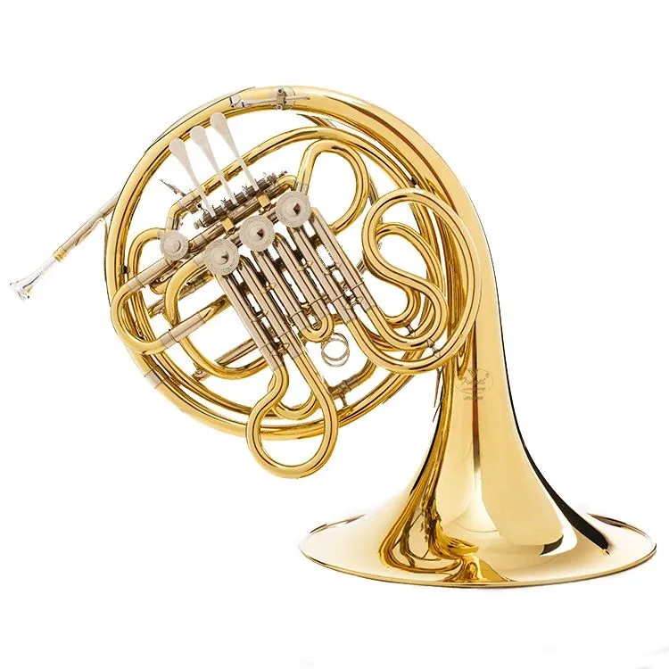 Musical Brass French Horn Gold Lacquer F/Bb 4 Key Double French Horn OEM