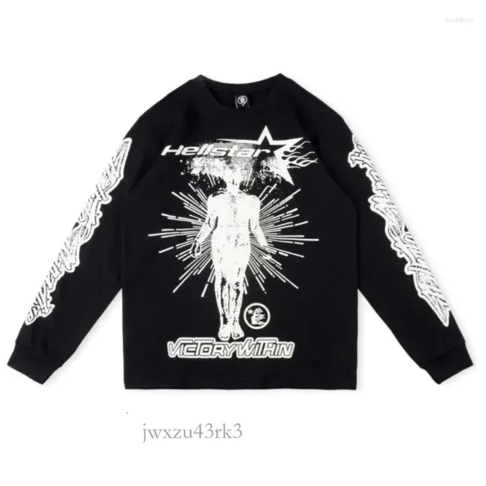 メンズTシャツHellstar Studios Victory Thermal Lengeve Shirt Men Women 1：1 Quality Limited Edition TOP TEES 7303 3155