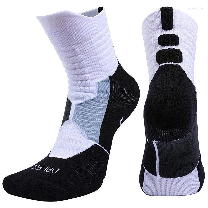 Sports Socks 2 Pairs/lot Antibacterial Knee-High Cycling Men Basketball Towel Bottom Professional Elite Thickened Terry