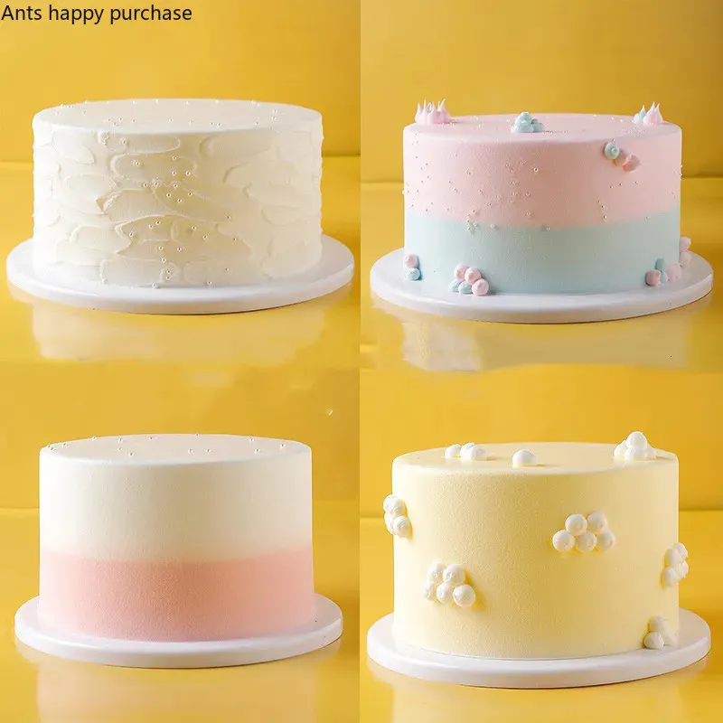 Autres fournitures de fête d'événement 6/8 pouces modèle de gâteau de simulation en plastique gel de silice gâteau artificiel vitrine échantillons fournitures de décoration de gâteau faux gâteau 231127