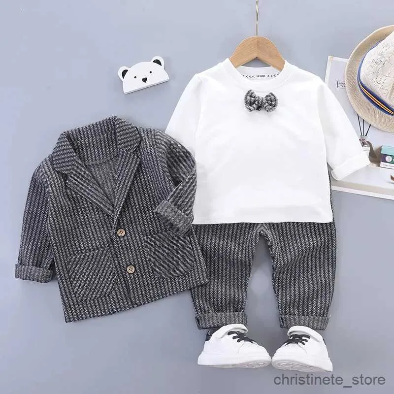 Ensembles de vêtements garçons Blazer ensembles printemps automne enfants Pshirts manteau jean costume nouveau bébé mode vêtements année R231127