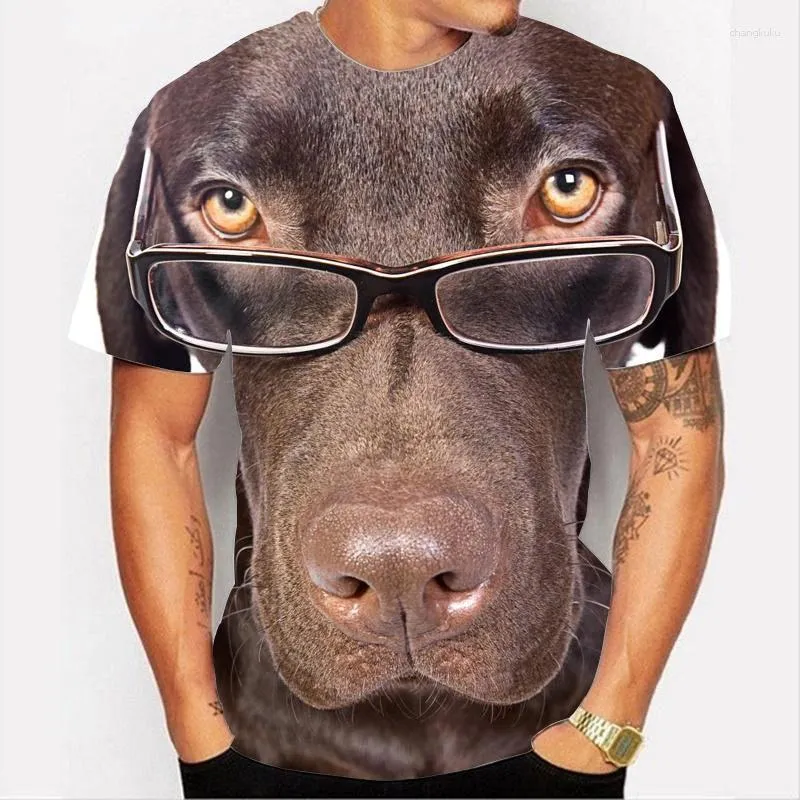 T-shirt da uomo Moda Cute Dog 3D Stampa Uomo Donna Streetwear Manica corta O-Collo T-shirt Oversize Harajuku Bambini Tops Tees Abbigliamento