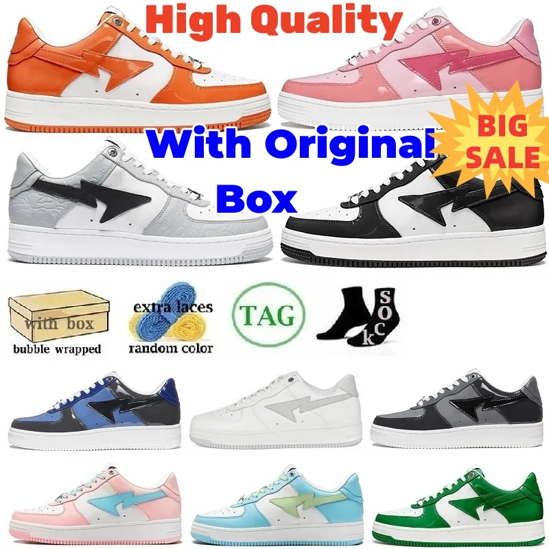 With Box Casual Shoes Running Shoes Sneakers Trainers Fashion Designer Pink Patent Leather Black White Color Combo Grey For Men Women Pastel Pack Abc Camo