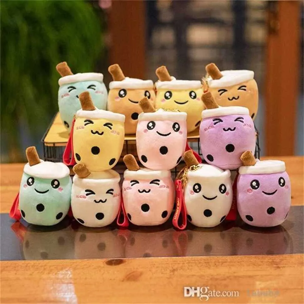 Wholesale 10cm Cute Milk Tea Cup Plush Toys Keychain Stuffed Doll Kawaii Creative Cartoon Toy Pendant Baby Kids Children Girls Gifts Bags Decor