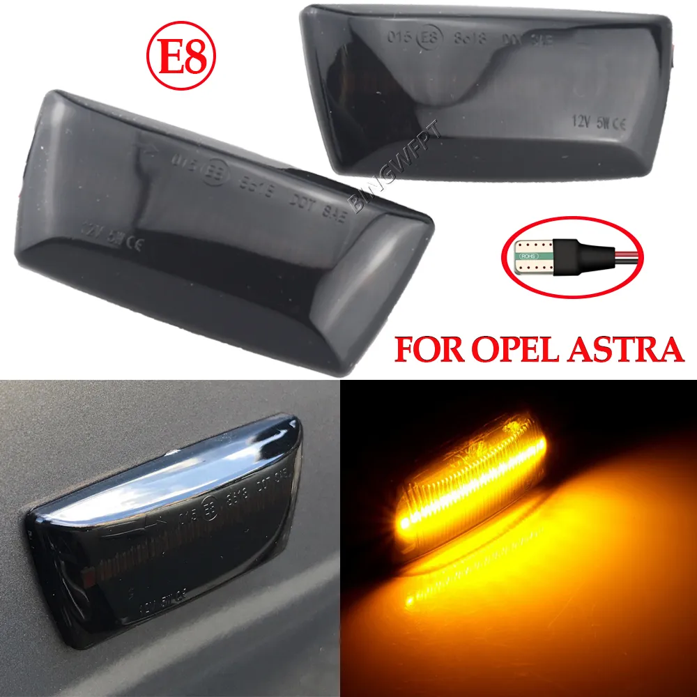 För Opel Insignia Astra H Corsa D Zafira B för Chevrolet Cruze LED Dynamisk sidomarkör Turn Signal Ljus sekventiell blinkerlampa