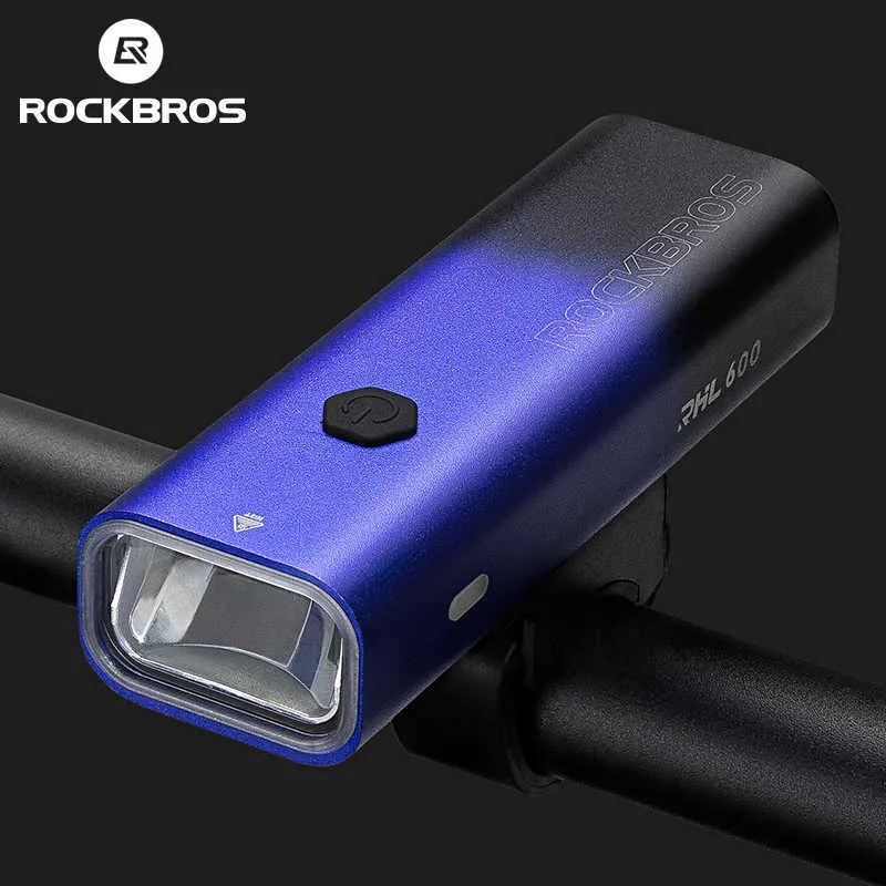 Luces para bicicleta ROCKBROS Luz de bicicleta 600LM Tipo-C Carga Bicicleta Faro Manillar Lámpara frontal IPX6 Luz de bicicleta impermeable MTB Accesorios para bicicletas P230427