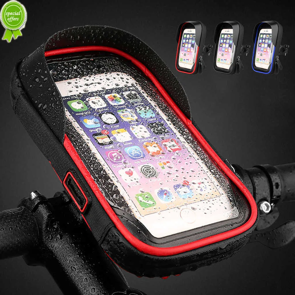 New Bicycle Motorcycle Phone Phone Treme impermeável bolsa de telefone para iPhone XS 11 Samsung S8 S9 Mobile Stand Suporte Scooter Cover