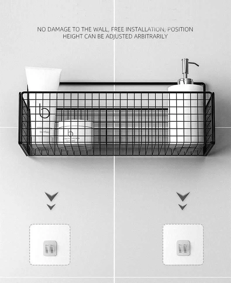 Wall Mounted Bathroom Shelf Punch Free Shampoo Storage Holder With Suction  Cup High Capacity Bath Shelves Bathroom Organiser Rack From  Cleanfoot_elitestore, $11.45