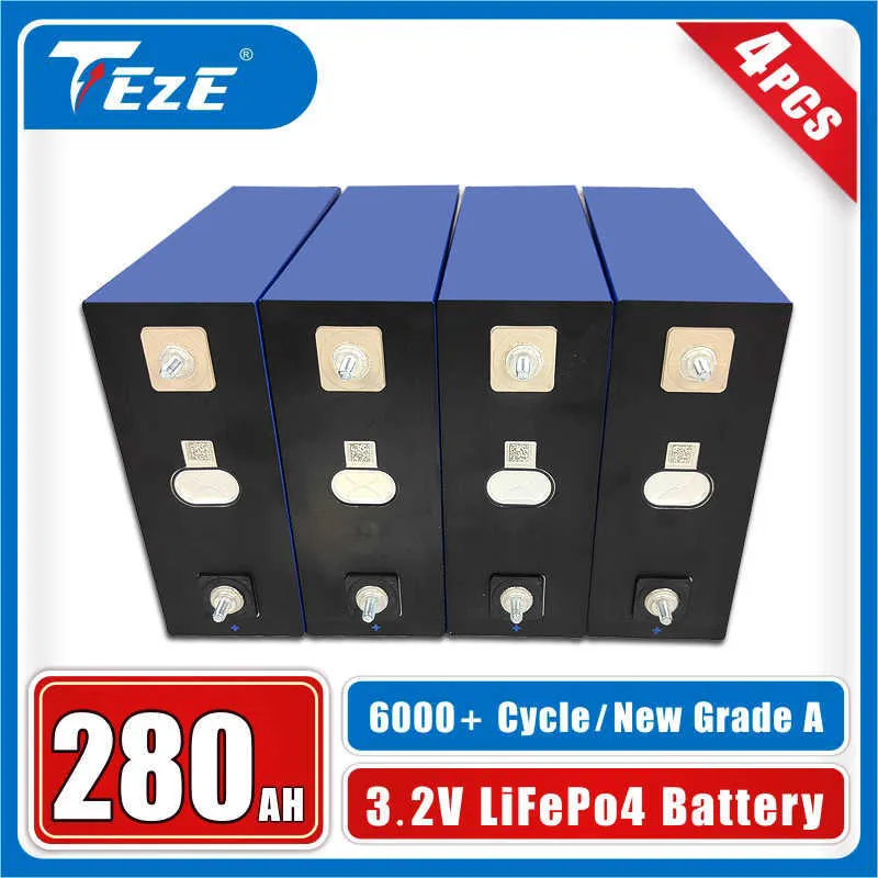 4pcs 3.2V Lifepo4 280AH Sınıf A Yüksek Kapasiteli Pil Yeni Lifepo4 RV Elektrikli Araç Pil AB ABD Duty Free