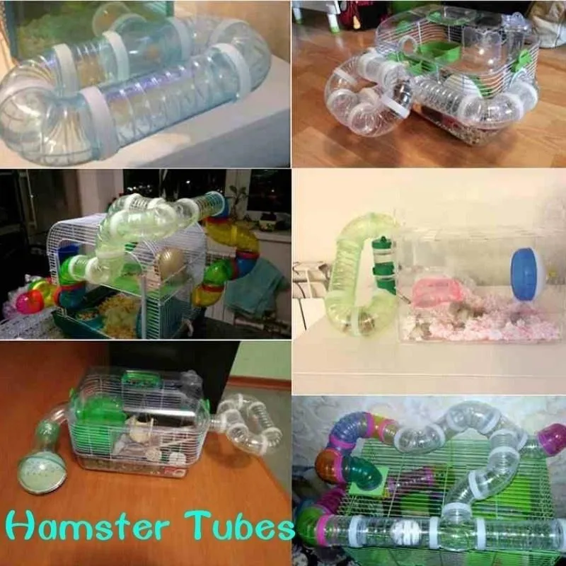 Fabric Utype Plastic Pipe Line Tubes Training Play Connected External Tunnels Toys for Small Animals Hamster Cages Product Supplies