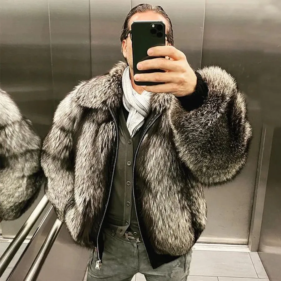 Men's Jackets Fur Coat Men Real Jacket Winter Coats Warm Thick Overcoats 231127