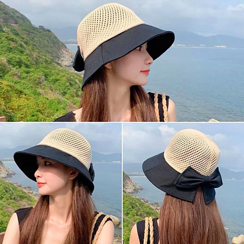 Chapeaux à large bord pour femmes Visières d'été Chapeau Pliable Soleil Grande Plage Floppy Filles Paille Panama Dôme Armure Seau