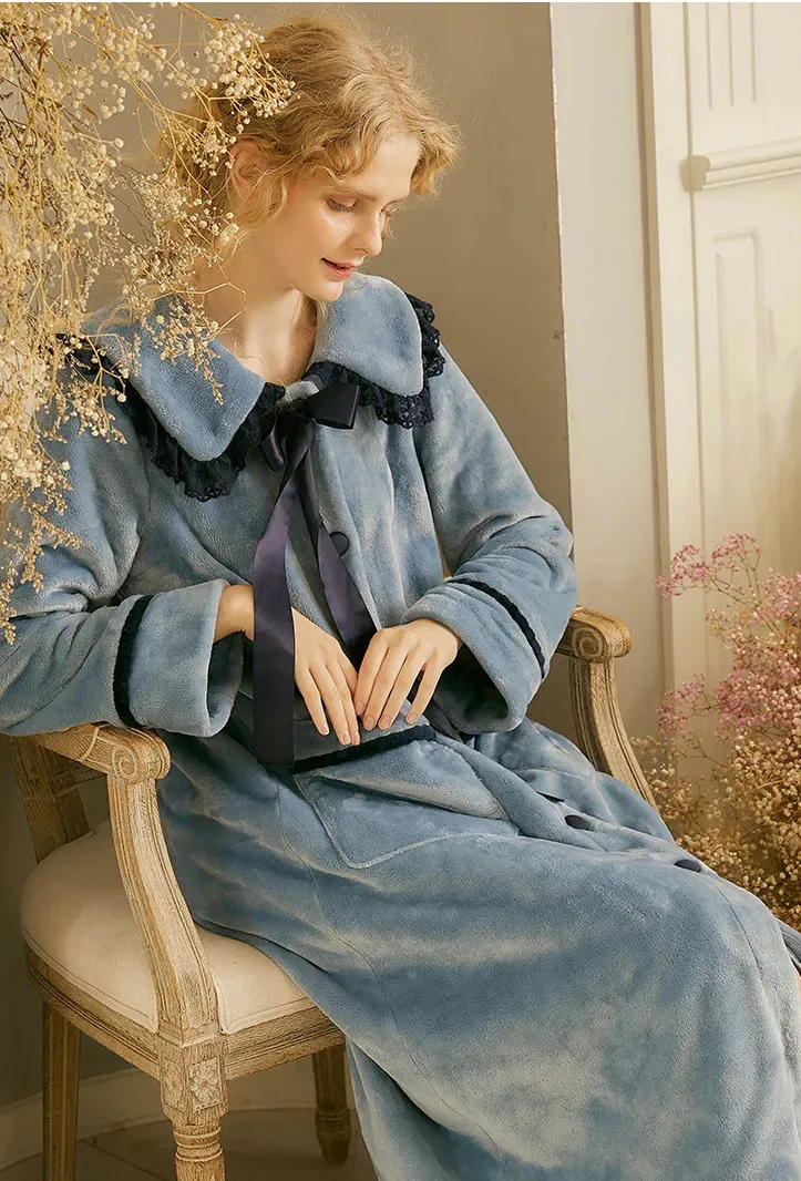 Cosies Pink Ruffle Robe DHgate.com:Flannel Ruffled Robe for Women: Thicken Loungewear for Cozy ...