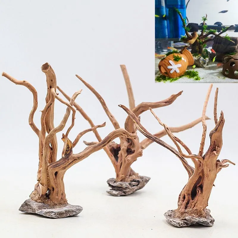 Decorações 1 pc ornamentos de madeira árvore raiz driftwood para aquário tanque de peixes paisagismo adereços diy decoração de casa