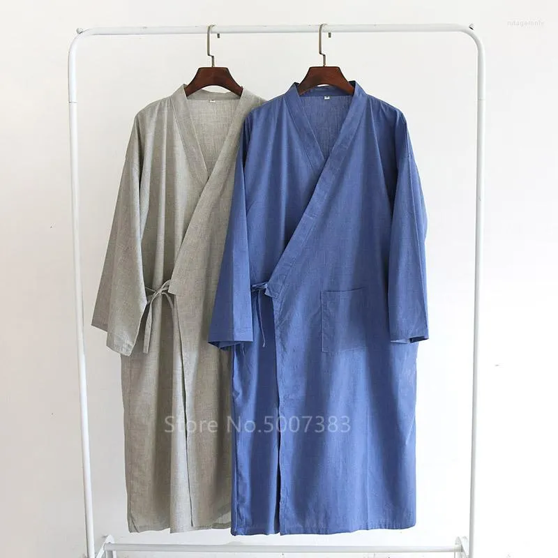 Etnische kleding man vrouw traditionele Japanse kimono home yukata pyjama slaapkleding katoen massief spa badjas nachthemd vrije tijd slijtage