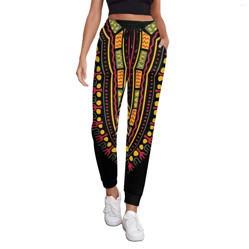 Calças femininas Dashiki Imprimir Jogger Mulheres Orgulho Étnico Africano Harajuku Sweatpants Primavera Casual Padrão Calças Grande Tamanho 3XL