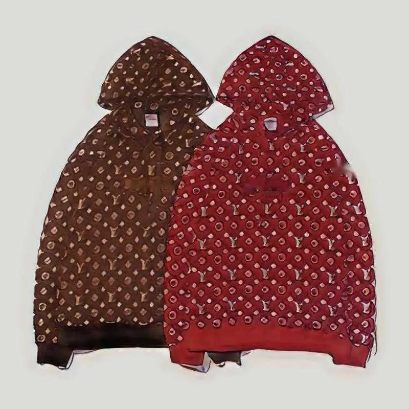 Streetwear Hooded Sweatshirt: Designer Letter Print, Loose Fit, Luxury Cotton Blend, Red Brown, Aziatische Maten M-3XL