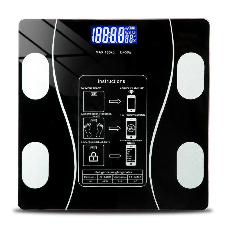 Balances 1 Pc 180kg balance de graisse corporelle numérique LCD poids masse osseuse analyseur IMC Fitness salle de bain balance de poids analyseur de Composition corporelle