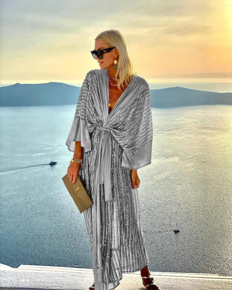 knee length dresses for ladies Serendipity Kimono Sleeve Maxi Dress Natural/Taupe / S