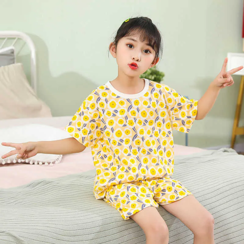 Pijama 2 6 8 10 a os ni a ni a pijamas algod n sleepwear tops Pantalones de ropa para adolescentes ni as Rainbow Pajama para ni os Cat Pijamas