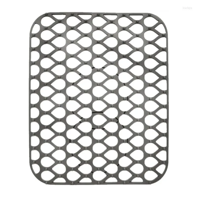 Bordmattor Kitchen Sink Protector Mat Grid för botten av bondgård rostfritt stål eller porslinskål som inte är halkfri vikning