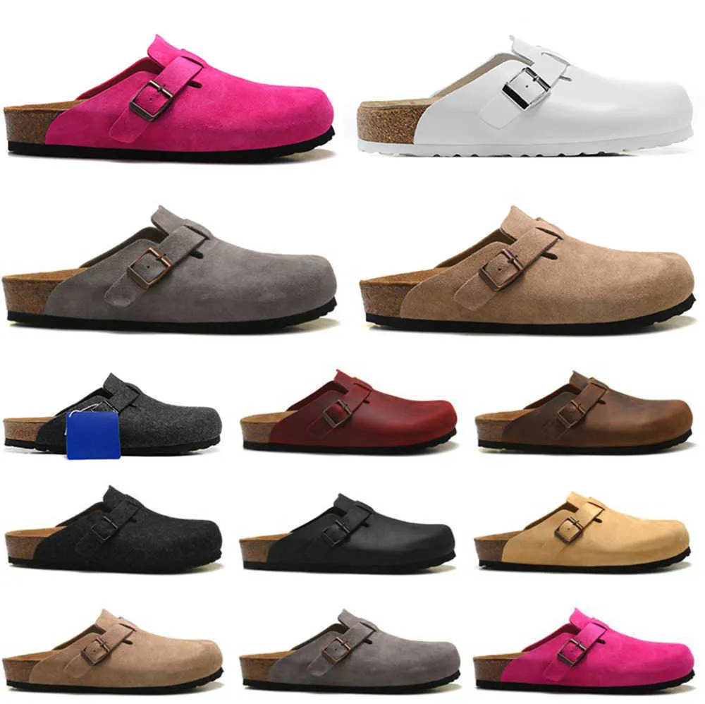 Sandals designer sandals men women slide slippers Boston Soft Footbed Clogs Pink Black White Suede Leather Buckle Strap Shoes Outdoor Indoor Motion current 60ess