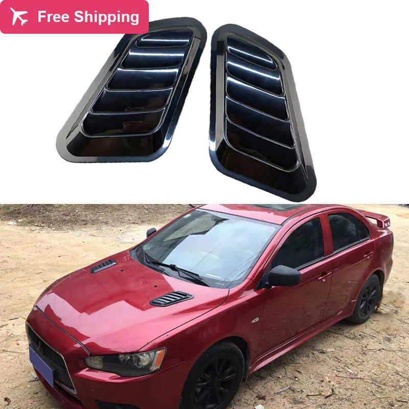 Black Decorative Air Flow Intake Scoop Bonnet Vent Hood Cover Universal Fit Cars