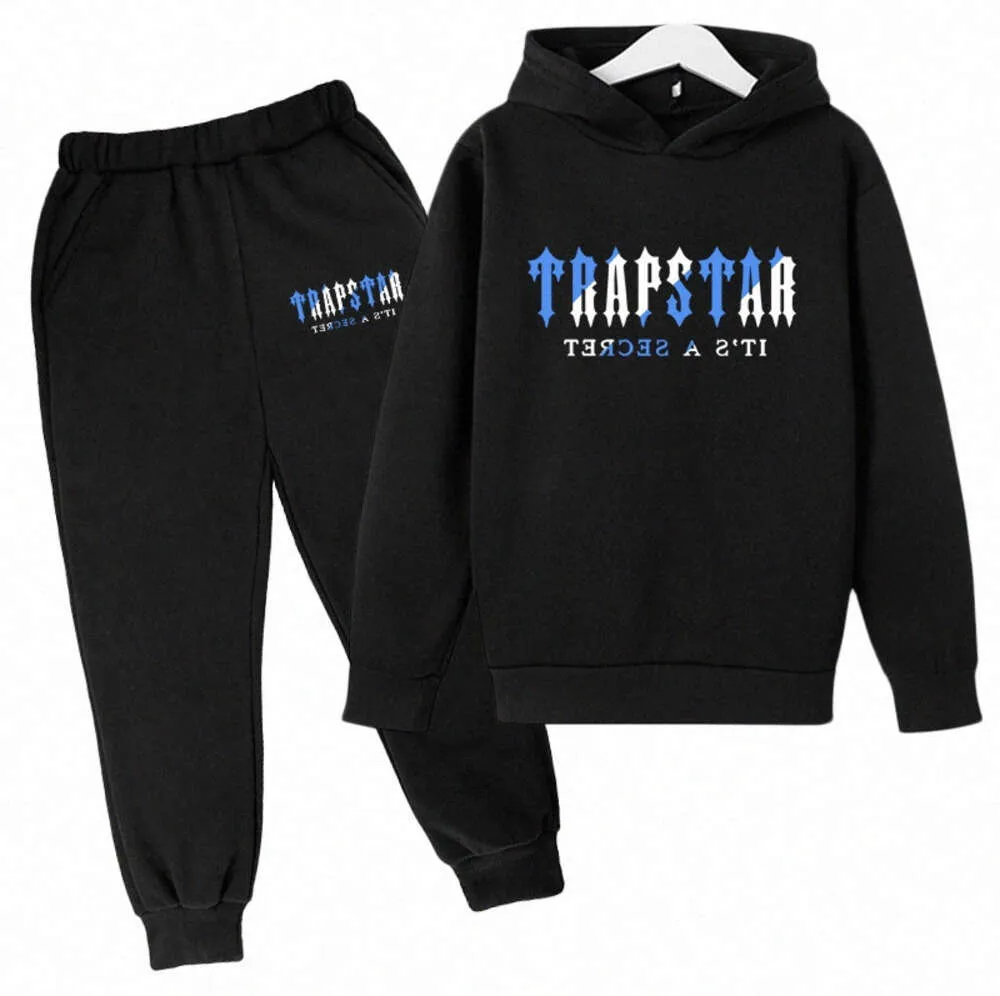 Survêtement TRAPSTAR enfants vêtements de marque ensembles bébé imprimé sweat multicolore chaud deux pièces ensemble sweat à capuche manteau pantalon vêtements mode garçons98