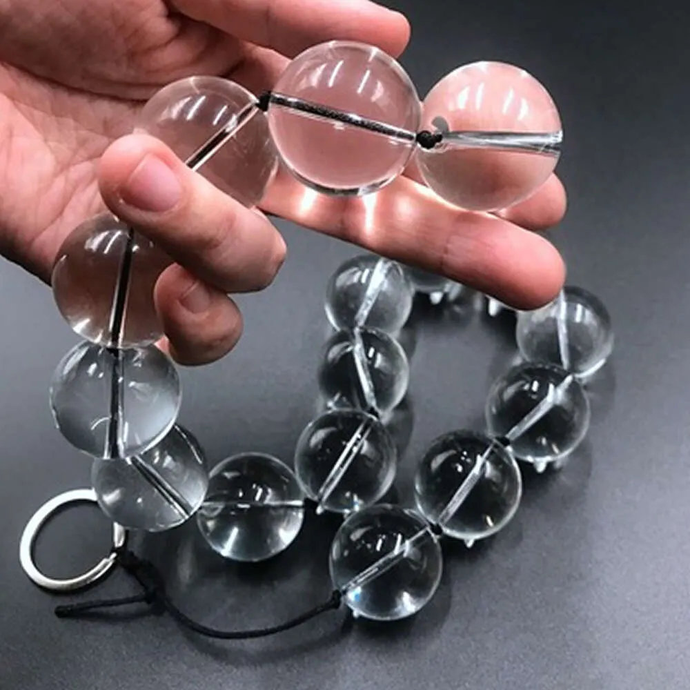 Sex Toy Massager 4 Sizes Glass Anal Beads Vaginal Balls Plug Butt Toys Chain Bead Game Products Viabrator