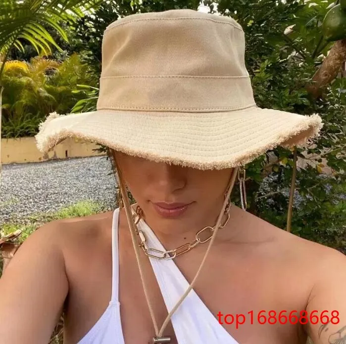 Vrouw brede rand hoeden zomer le bob artichaut emmer hoed brief gemonteerd vissersmode mode