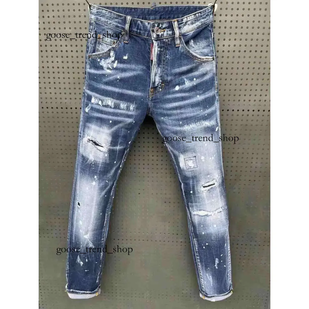 Jeans firmati da uomo Jeans strappati effetto consumato Jeans dritti slim per uomo S Stampa Pantaloni skinny da uomo moda militare Jeans viola 163