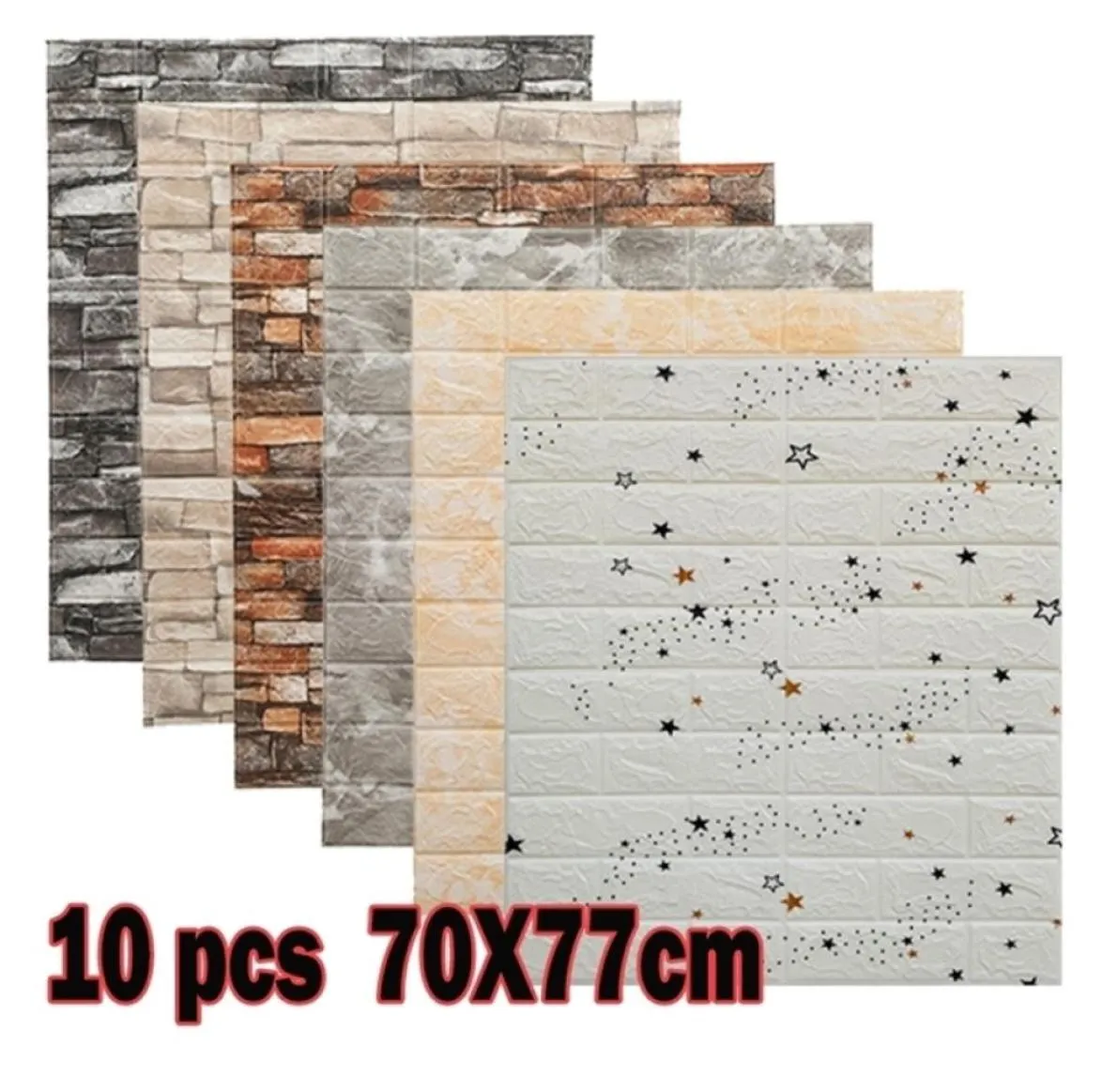 Adesivos de parede 3D painéis de tijolo autoadesivos decoração de sala de estar quarto papel de parede à prova d'água cozinha cenário de TV casa 2209980439