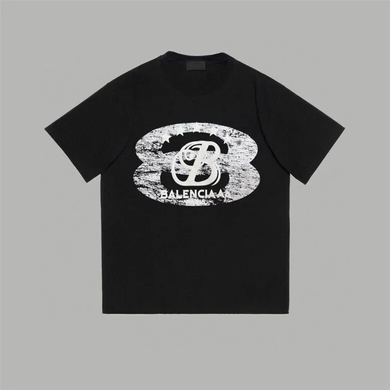 Verano Nueva camiseta de manga corta Tela de hilo doble Camisa con letras estéreo Impresión Camiseta con cuello redondo para hombres y mujeres Sudadera original Polo h6662