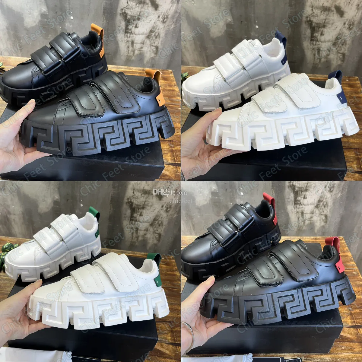 Designerschoenen Greca Portico Sneakers Platform Sneaker Verstelbare riem Heren Dames Casual leren schoenen Modeschoenen Maat 35-45