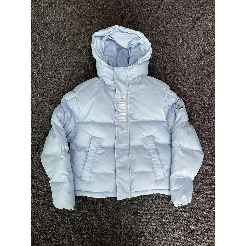Trapstar London Decoded Hoodie Ice Blue Embroidered Jacket For Winter Warmth And Style From Yw