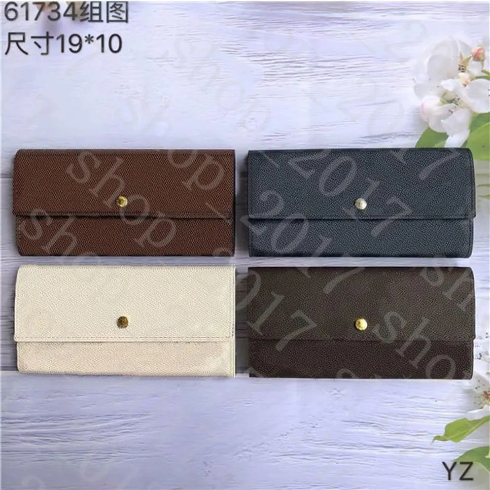 YQ Buttons portefeuille concepteur long portefeuille Lady Multi Style Coin Purse Carte Femme Femme Classic Zipper Pocket Clutch269w