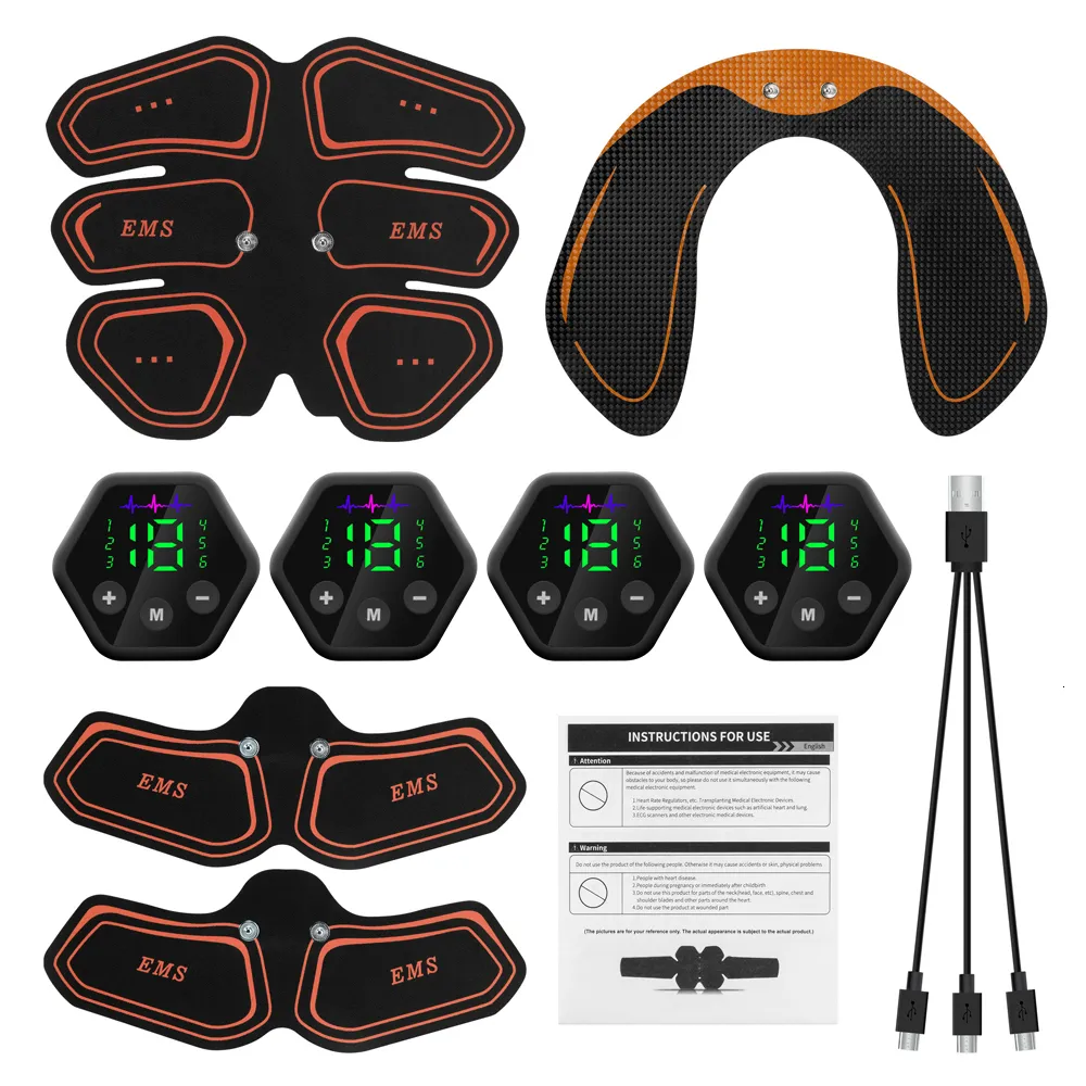 Cinturón adelgazante Estimulador muscular EMS Abdominal Entrenador de cadera Pantalla LCD Tóner USB Abs Entrenamiento físico Gimnasio en casa Cuerpo Adelgazante Entrenador de cintura 230426