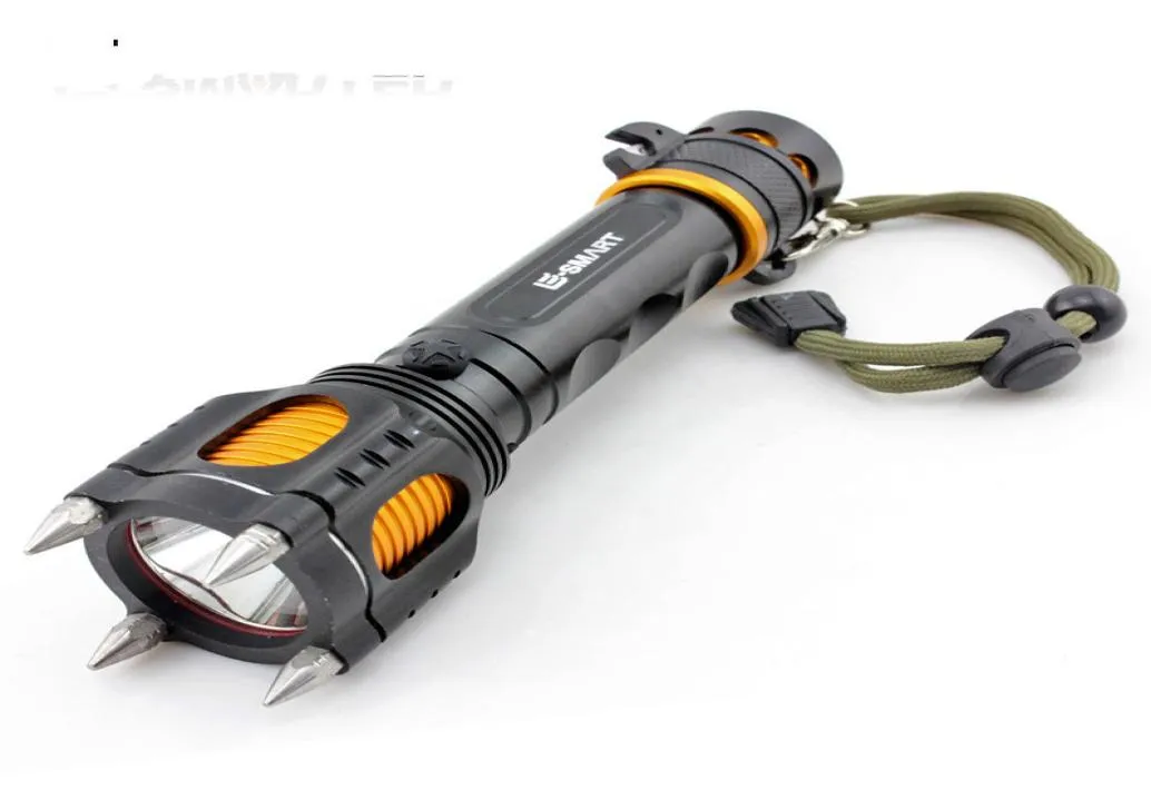 Military T6 LED rechargeable flashlight for protection against wolves hunting security patrol outdoors tactical outdoor defensive 2620547