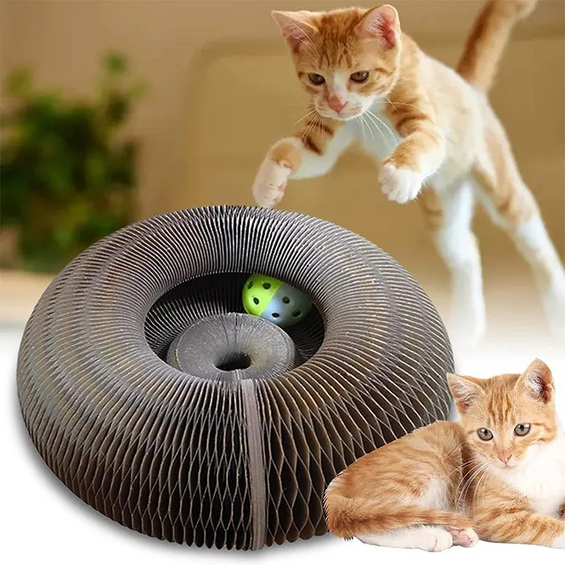 Toys Pet Cat Scratching Board Cat Climbing Frame Round Shape Folding Corrugated Cat Scratching Post Claws And Itching Tool Cat Toys