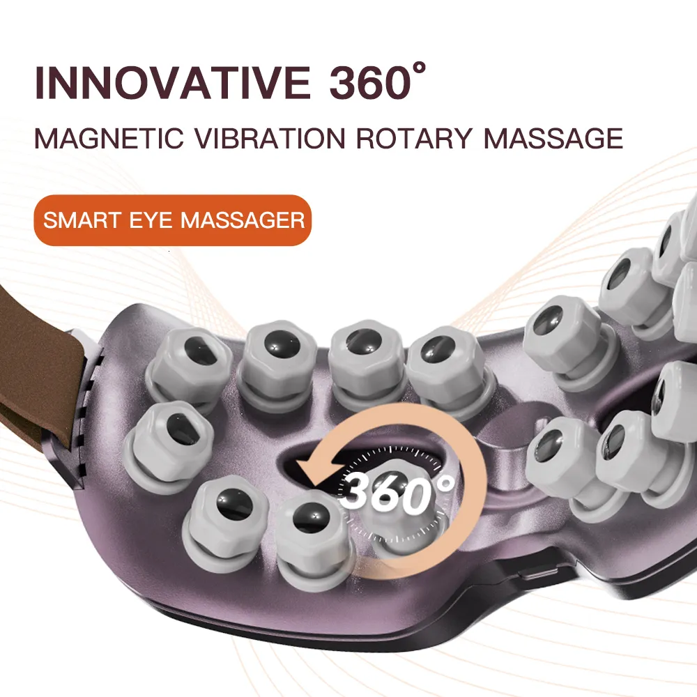 Masseur pour les yeux Thérapie magnétique Masseur pour les yeux Bluetooth Lunettes de massage pour les yeux Détendez-vous Soulagement de l'acupression Yeux Fatigue Dark Circle Eye Care Instrument 230426