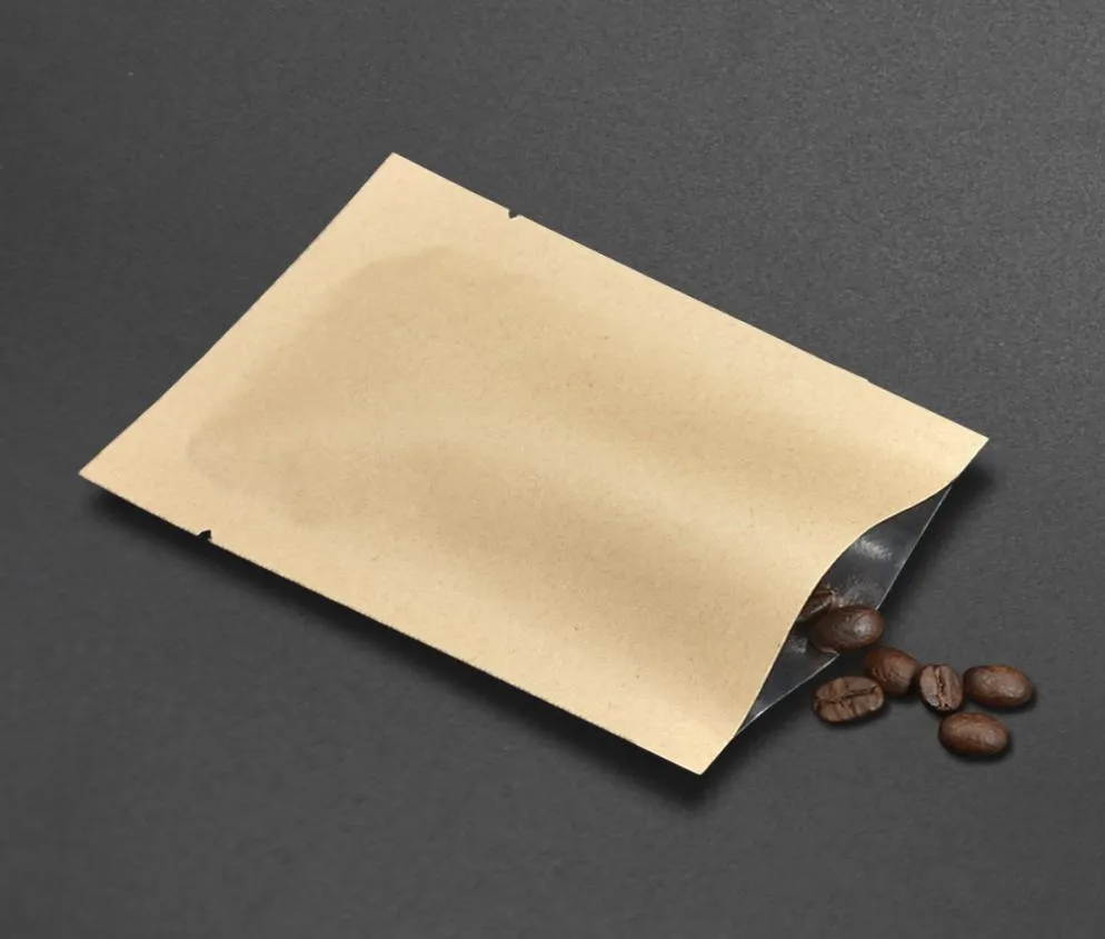 Sacchetti per imballaggio in carta kraft con apertura superiore piatta multiformata Custodia per alimenti sottovuoto con apertura superiore Foglio di alluminio Caffè Tè in polvere Drysaltery 6497113