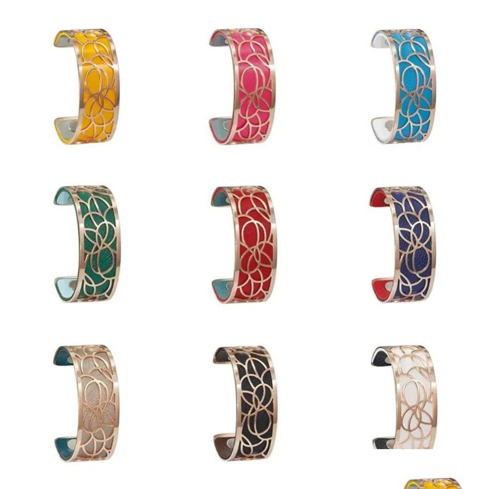 Bangle Legenstar Armband Manchette Femme Verwisselbare Leren Armbanden Voor Vrouwen Rose Goud Roestvrij Jewelry231U Drop Delivery Je Dhtpq