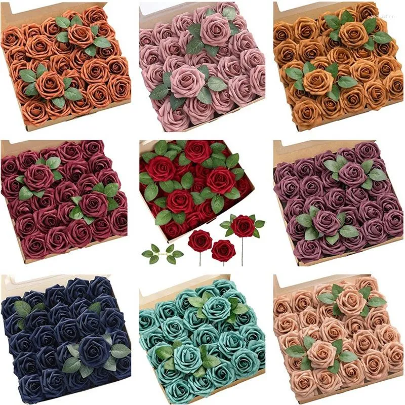 Dekorativa blommor Everlasting Flower Rose Heads Artificial Contsed Immortal Foam Valentine's Day Diy Gift Bouquet Materials