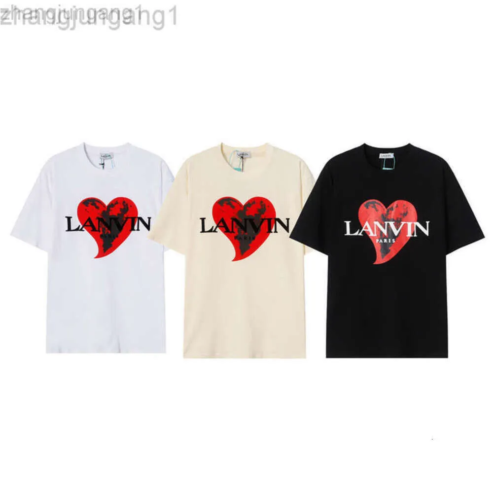 24SS Designer T-shirt Lanvins LANVIN Langfan manches courtes lettre amour imprimé lâche couple été nouveau manches courtes