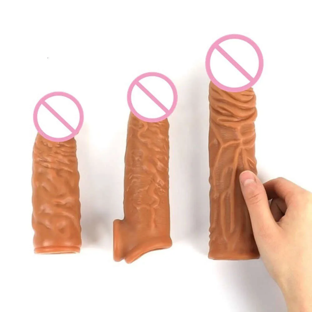 Sex Toy Massager Male Cock Ring Toys for Couples Anal Organ Adult Reusable Penis Sleeve Enlargement Silicone Extension
