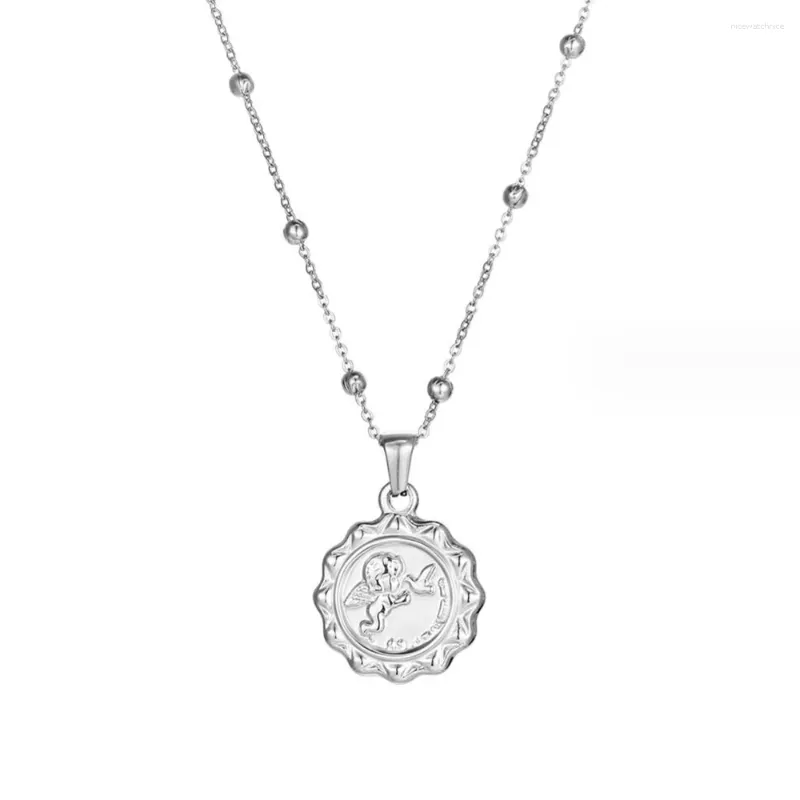 Ожерелья с подвесками из нержавеющей стали, Элизабет, монета, диск, ожерелье, модный женский ювелирный подарок