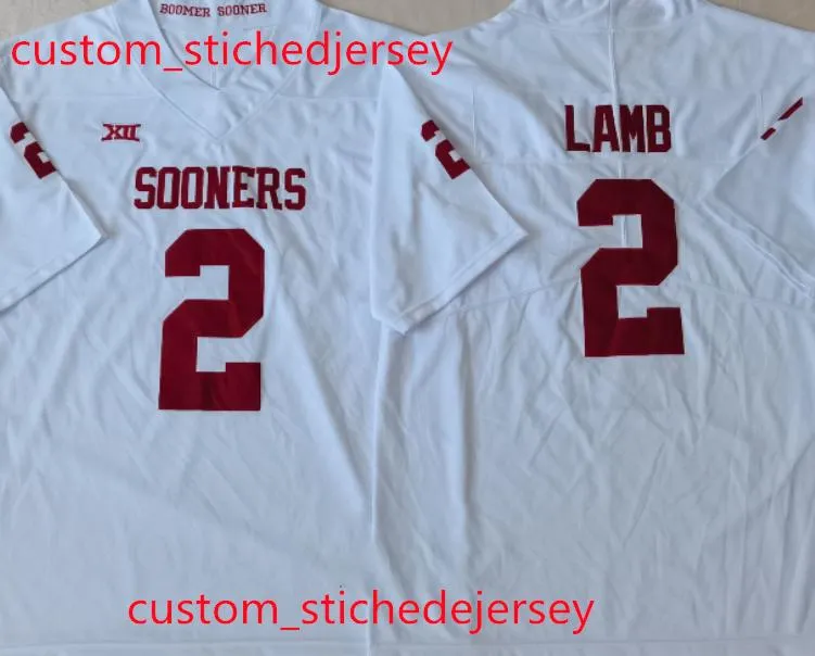 Oklahoma Sooners Football Gunnar Allen Savion Byrd Tyler Guyton Kyle Ergenbright Wanya Morris Robert Congel Nate Anderson Mens Custom Stitched jersey CeeDee Lamb