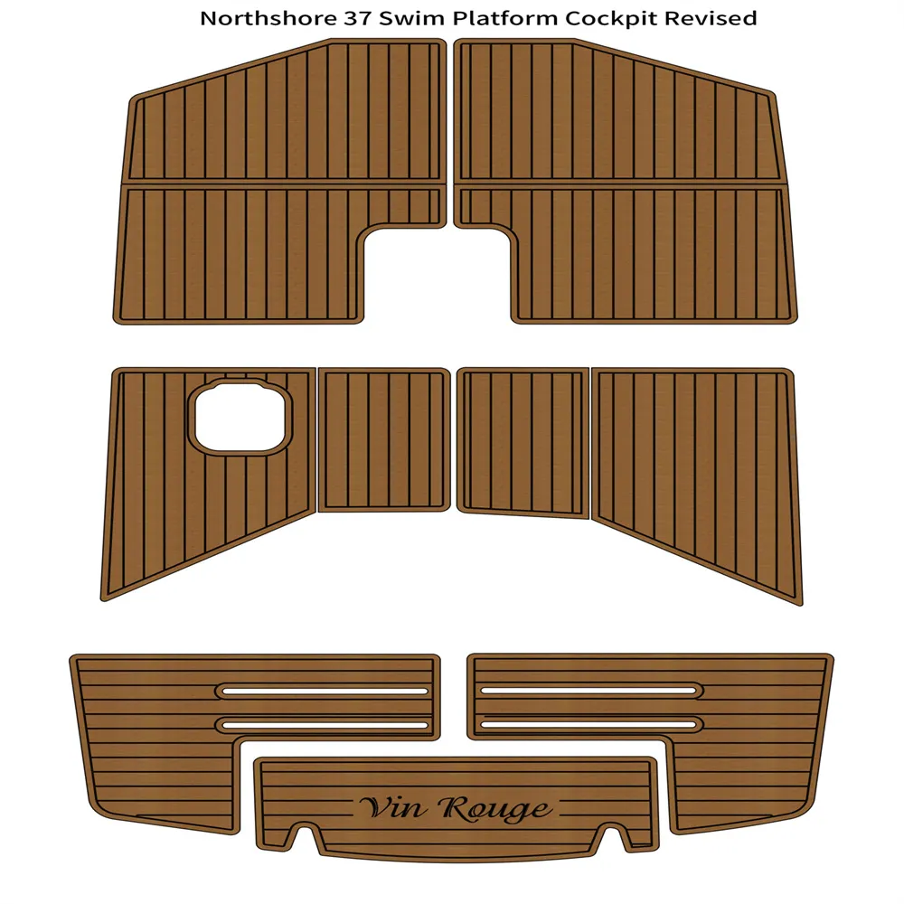 Northshore 37 båt simplattform cockpit pad marine eva skum faux teak golvmatta