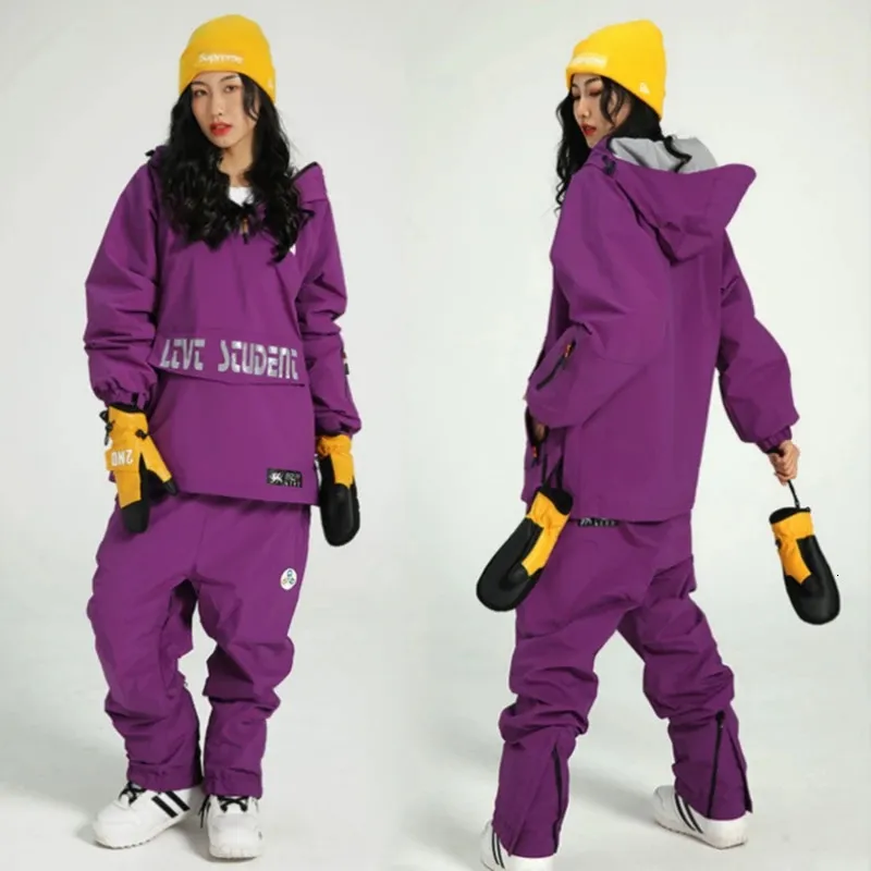 Combinaisons de ski Combinaison de ski femme Veste de ski Pantalon de snowboard Hiver Combinaisons de ski de montagne Femme Ski Vêtements de sport imperméables 231127