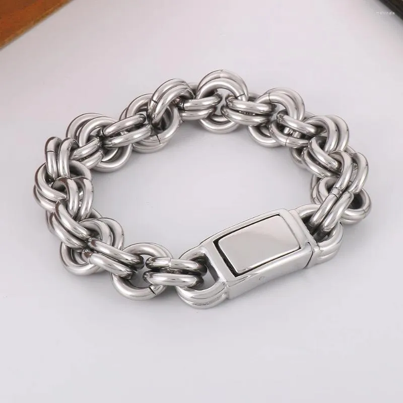 Link Bracelets Special Design Curb Cuba O-Chains Simple Bracelet For Men Boys 316L Stainless Steel Fashion Square Buckle Charm Bangle